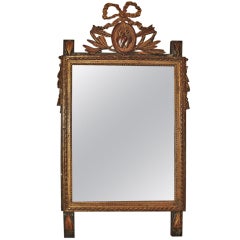 18th C. LXVI French Wooden Marriage Mirror