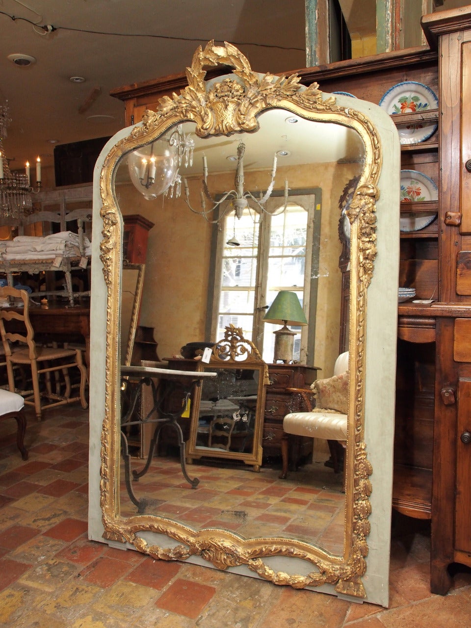 19th Century French Gilded Mirror from Brasserie 2