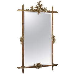 19th C. French Bamboo Design Mirror