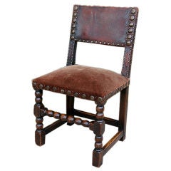 19th Century Italian Walnut Side Chair