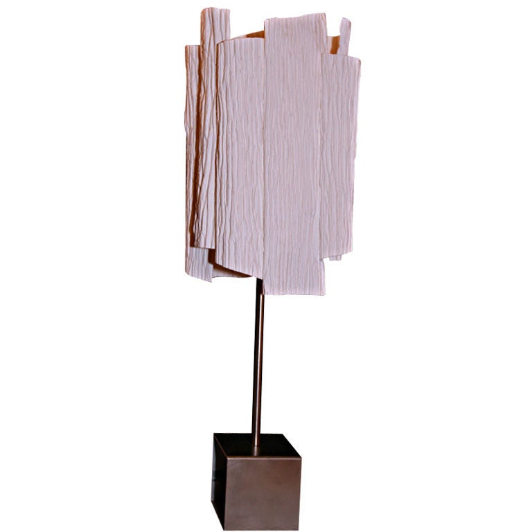 French Lamp with Stainless Base 
Fabric Shade