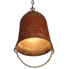 Antique 19th Century French Fire Bucket converted to a Lamp