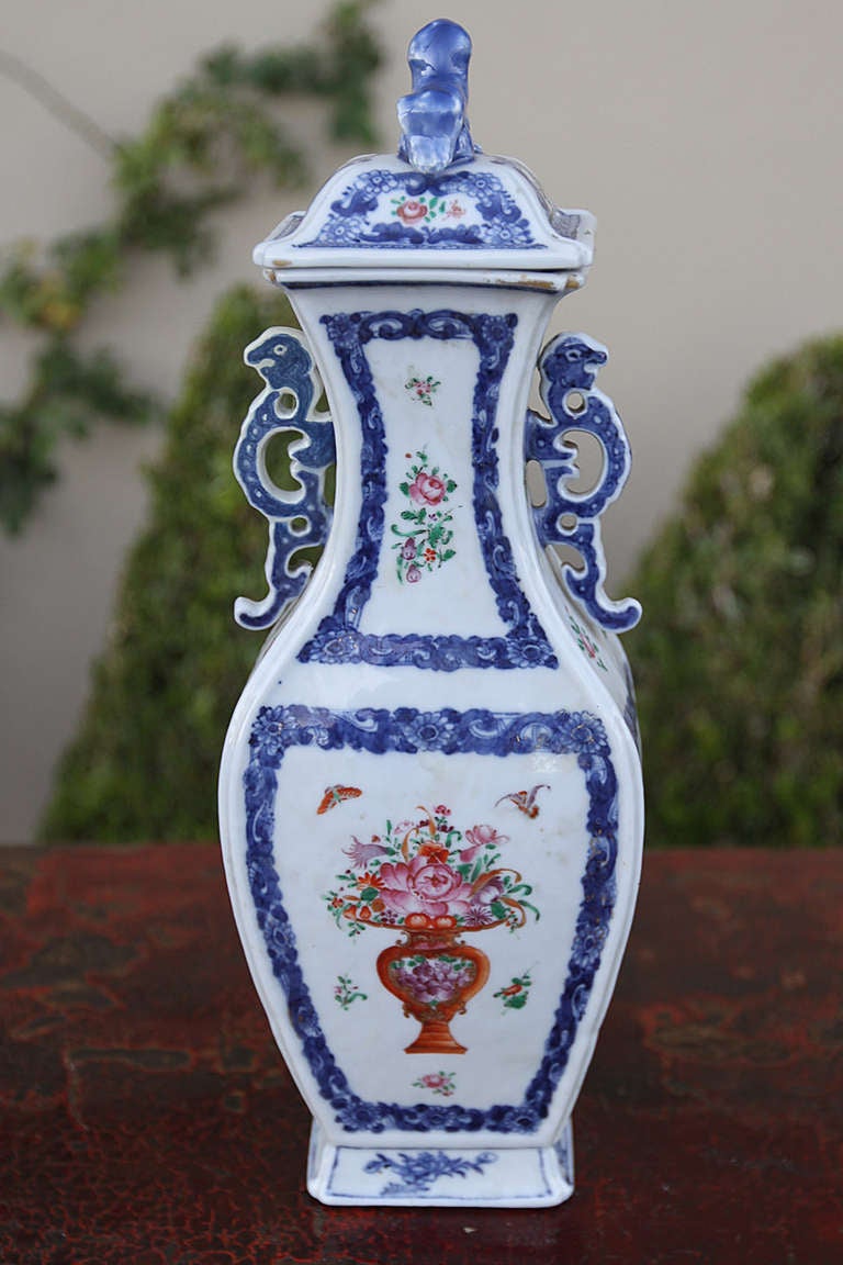 18th Century and Earlier 18th C. Chinese Export Covered Vase