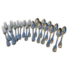 Set of 10 French Sterling Silver Forks and Spoons Set of 10 French Sterling Silver Forks and Spoons