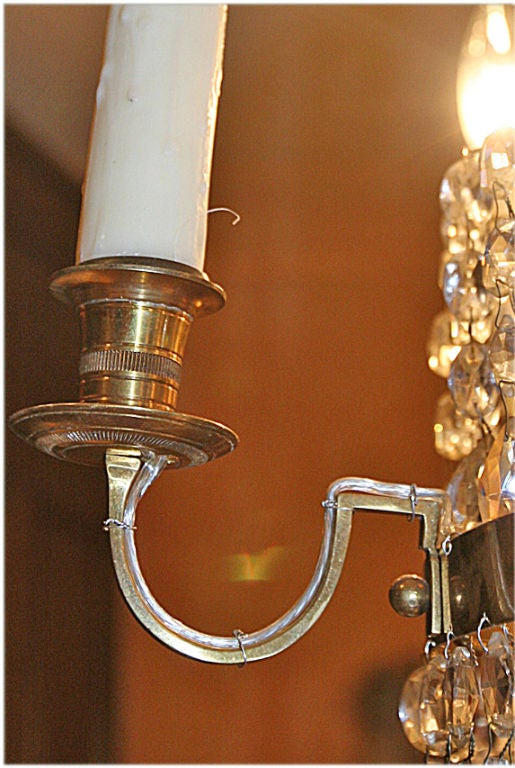 19th Century Six-Arm Russian Crystal Chandelier