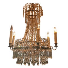 Antique 19th Century Six-Arm Russian Crystal Chandelier