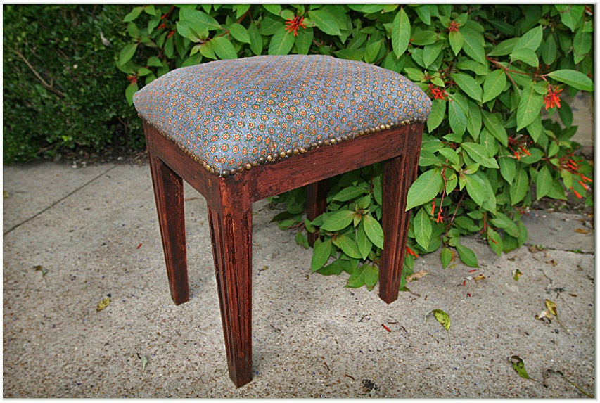Late 19th C. French LXVI Style Upholsted Stool