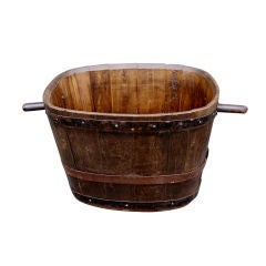 Turn of 19th/20th C.  French Wooden Grape Basket