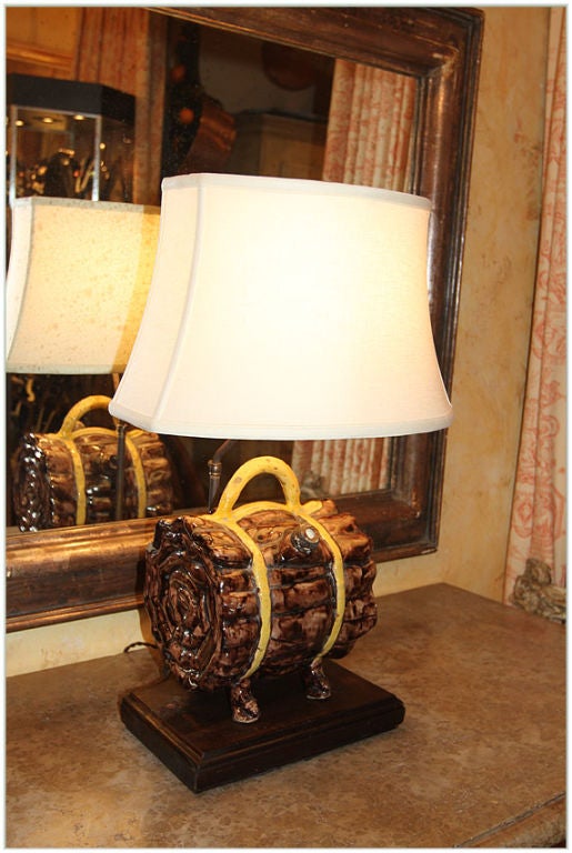 18th/19th C. French Vinegar Jar Converted to Lamp