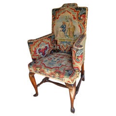 18th C. English George I Upholstered Armchair