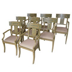 Set of 8 Neoclassical Style Painted Chairs