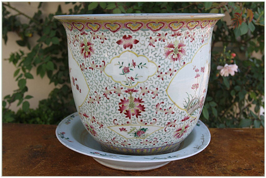 19th Century 19th C. Chinese Famille Rose Jardinière