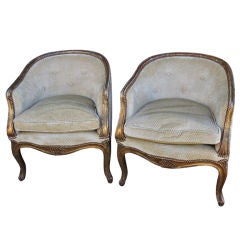 Pair of 19th/20th C. Italian Rococo Style Painted Armchairs