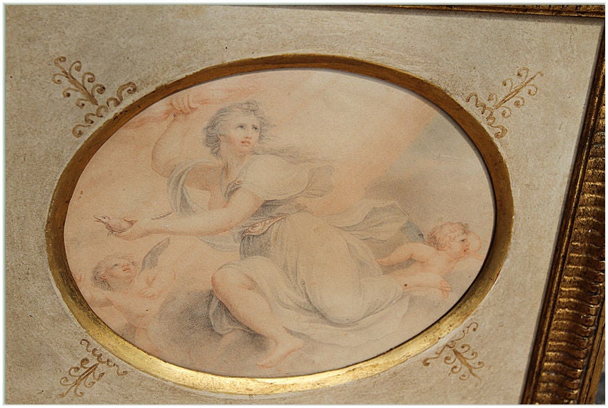 18th Century and Earlier 18th C. Italian Pencil/Watercolor Drawing