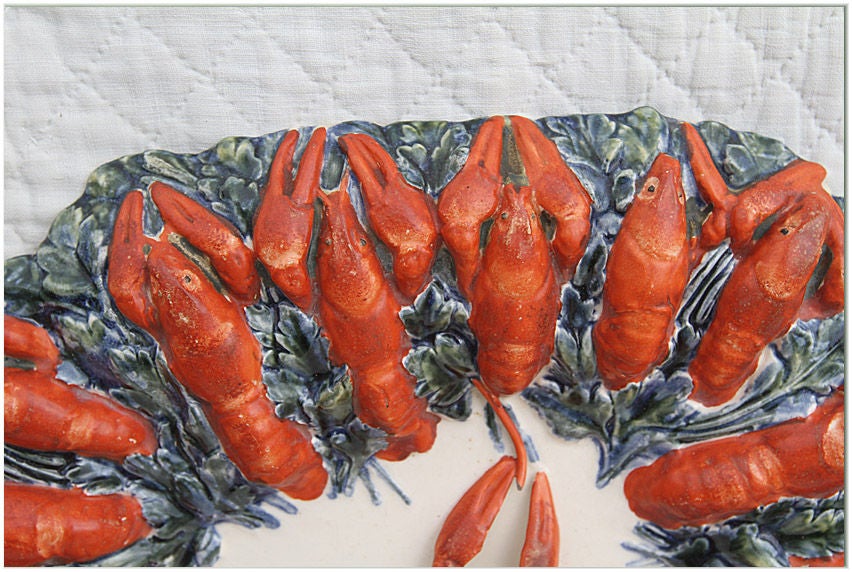 19th C. French Crawfish Platter In Good Condition For Sale In New Orleans, LA