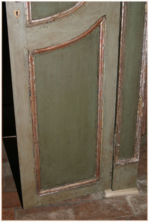 Gilt 18th Century Italian Painted Double Doors with Frame For Sale