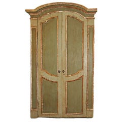 18th Century Italian Painted Double Doors with Frame