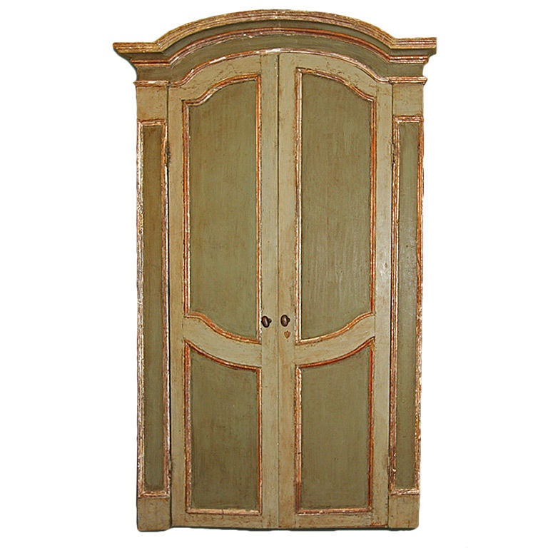 18th Century Italian Painted Double Doors with Frame For Sale
