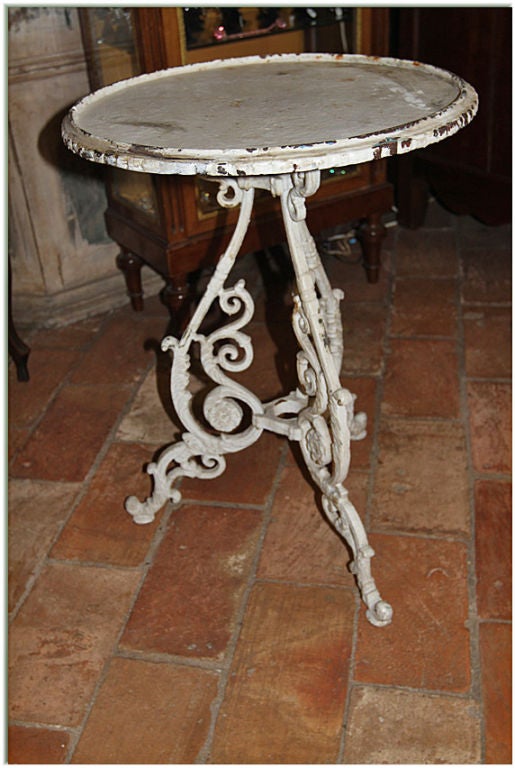 19th C. French Round Cast Iron Side Table