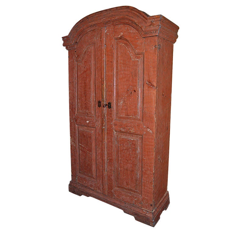 18th C. Swedish Red Painted Armoire
