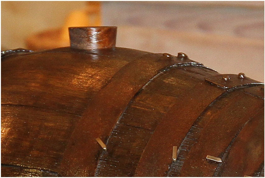19th Century 19th C. Wooden Wine Cask with Bronze Spigot