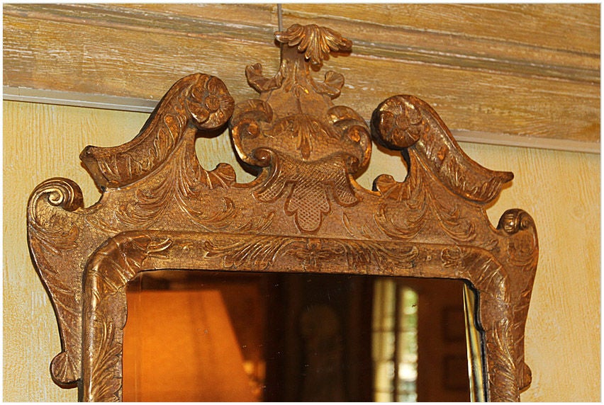 Beveled 18th Century English George II Mirror with Sconces For Sale