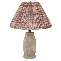 Antique French Glass Candy Container Lamp with Shade