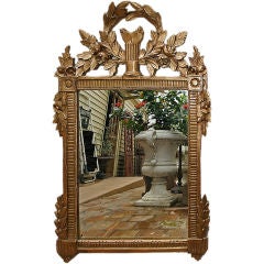 18th Century French LX/LXVI Gold Carved Mirror