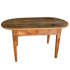 Antique 19th C. French Walnut Oval Table