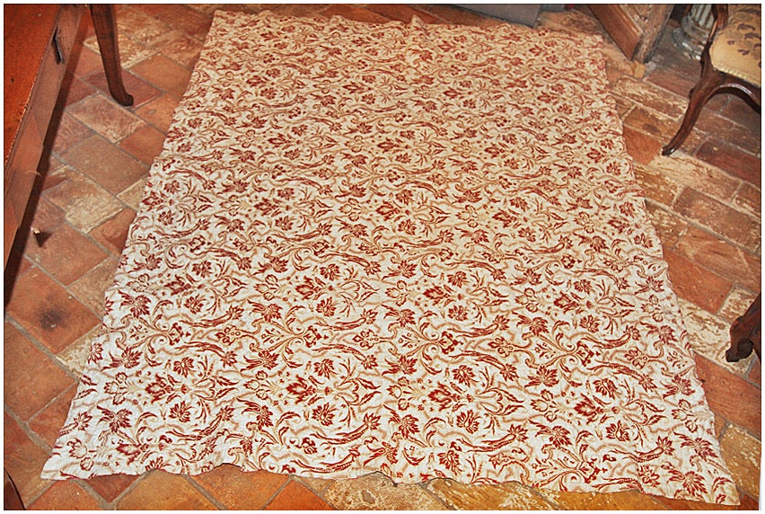 19th C. French Raspberry Colored Quilt