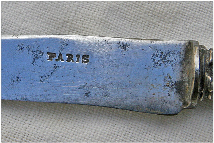 Set/12 19th C. French Sterling Knives For Sale 1