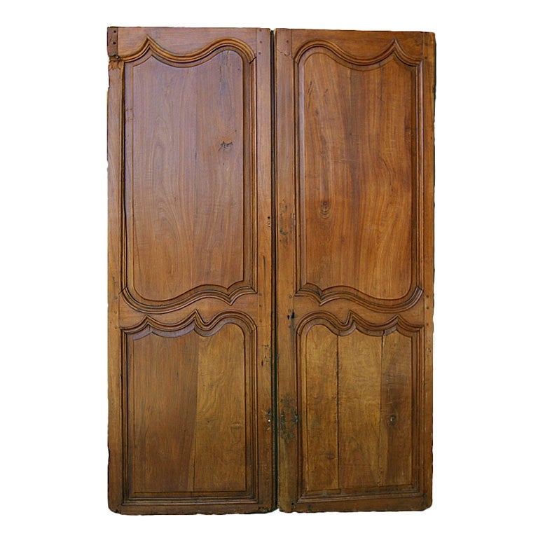 Pair of 19th C. French Cherry Doors For Sale