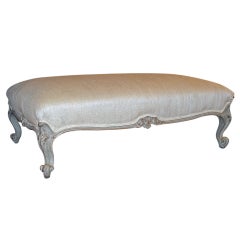 Carved LXV Style Painted Beechwood Ottoman