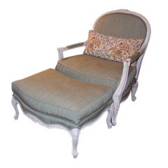 LXV Style Fauteuil with Ottoman
