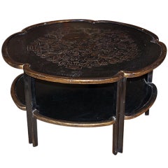 French Chinoisereie Black Lacquered Coffee Table