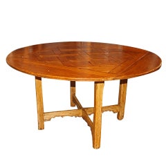 20th C. Parquetry Drop-Leaf Table