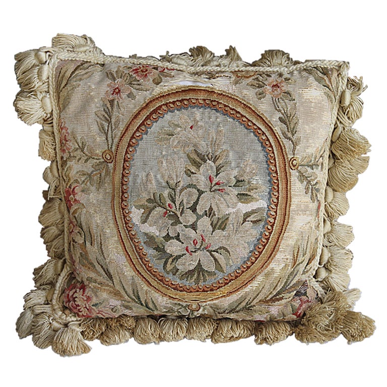 Pillow made from 19th C. French Aubusson