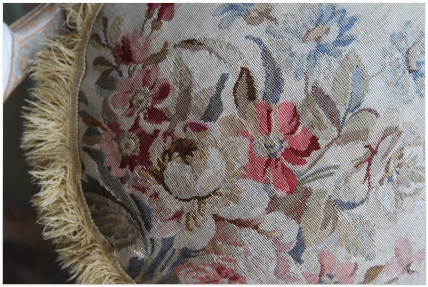 19th Century Pillow made from 19th C. French Aubusson For Sale