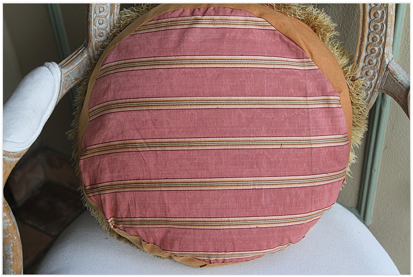 Wool Pillow made from 19th C. French Aubusson For Sale