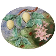 19th C. Longchamps Plate with Lemons
