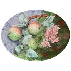 19th C. Longchamps Plate with Apples.