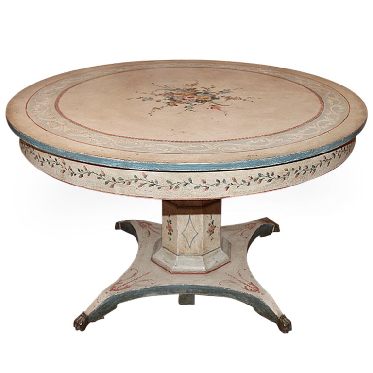Italian 19th C Round Painted Table At 1stdibs Italian 19th C Round Painted Table 1