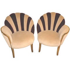 High Style Art Deco Fan Backed Side Chairs 6