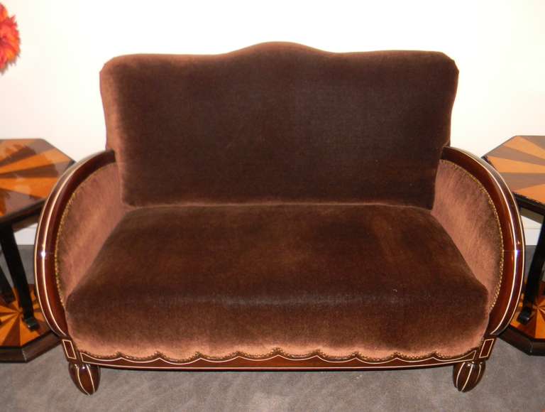 Important French Art Deco Sofa Settee and Chairs 1