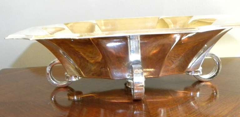 Mid-20th Century Stylish French Art Deco Silver Plate Serving Platter