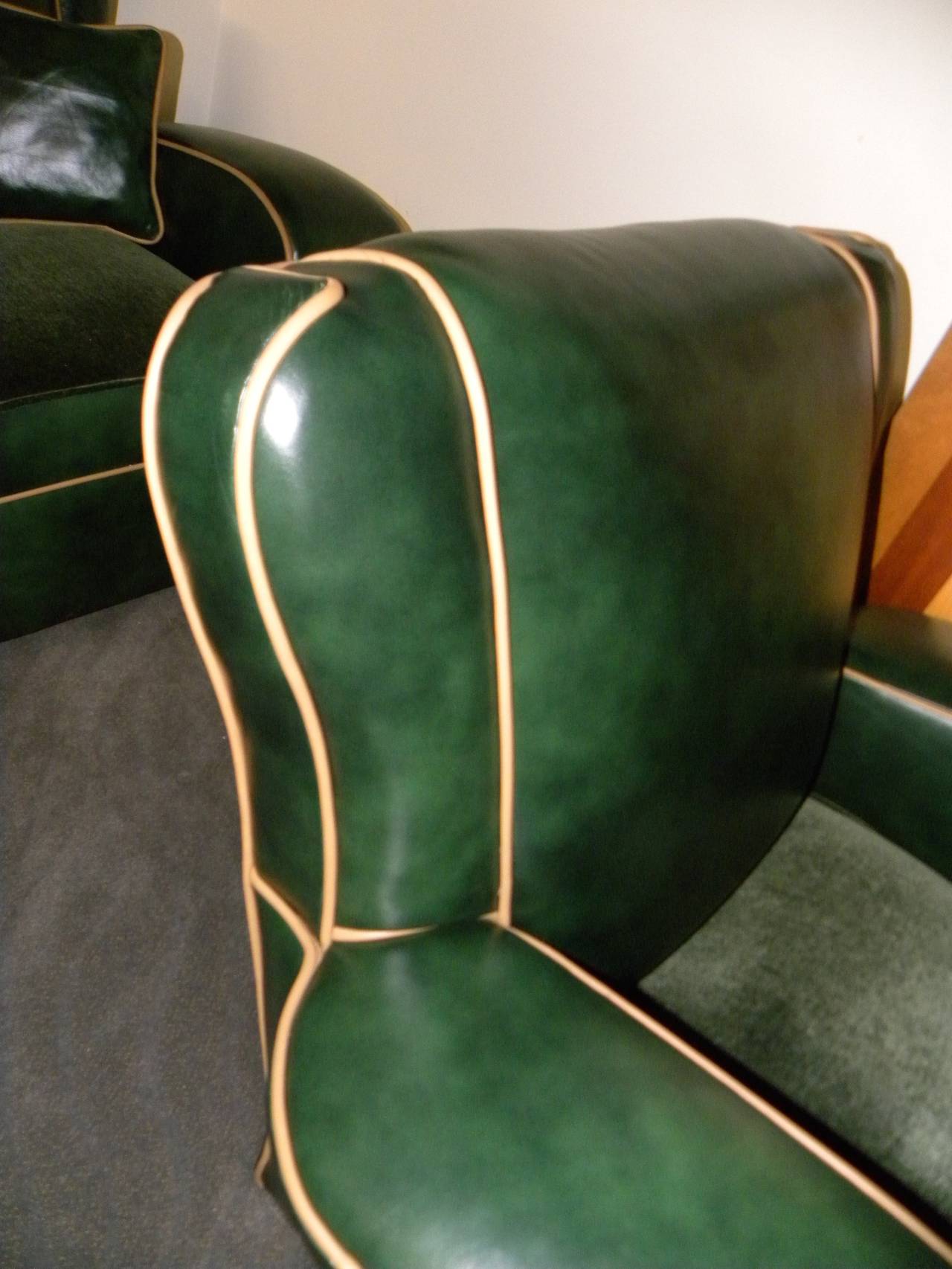 Leather Unique Art Deco Sofa Suite