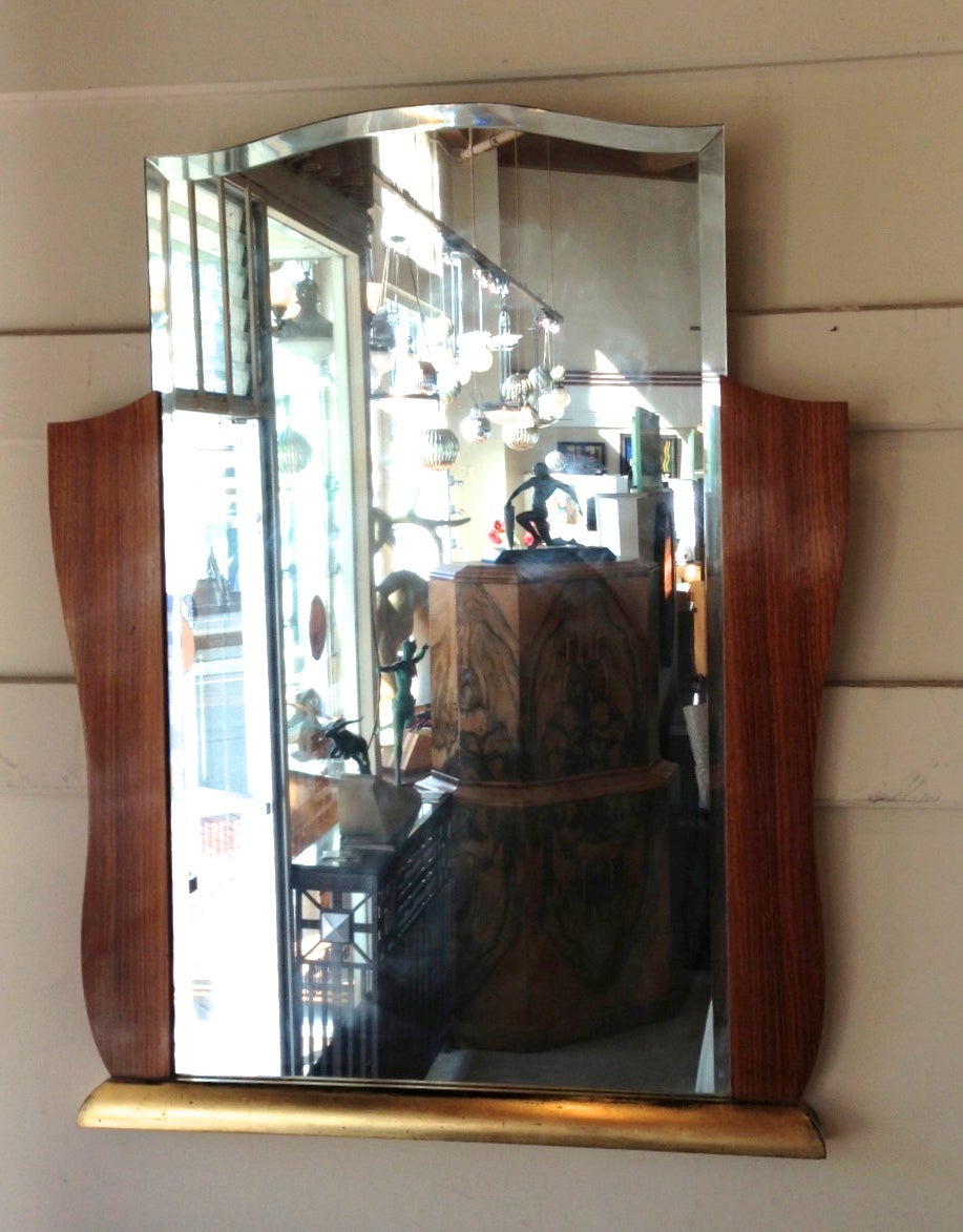 Original French Art Deco Rosewood Decorative Dressing Mirror