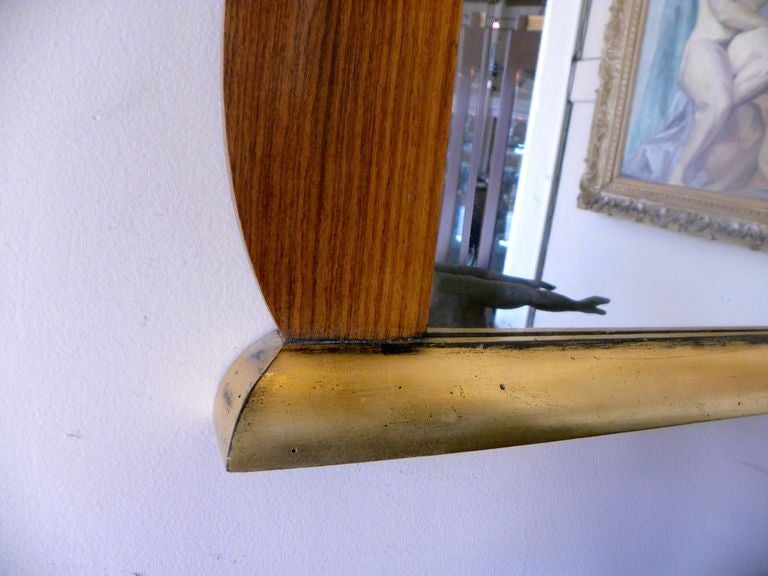 Wood Original French Art Deco Rosewood Decorative Dressing Mirror