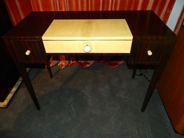 Petite Art Deco Macassar Writing or Vanity Desk 2