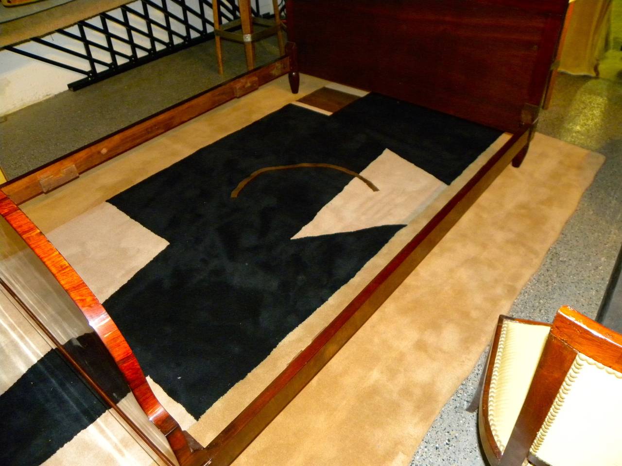 Beautiful Mahogany Art Deco Bed with Marquetry from the 1920s 3